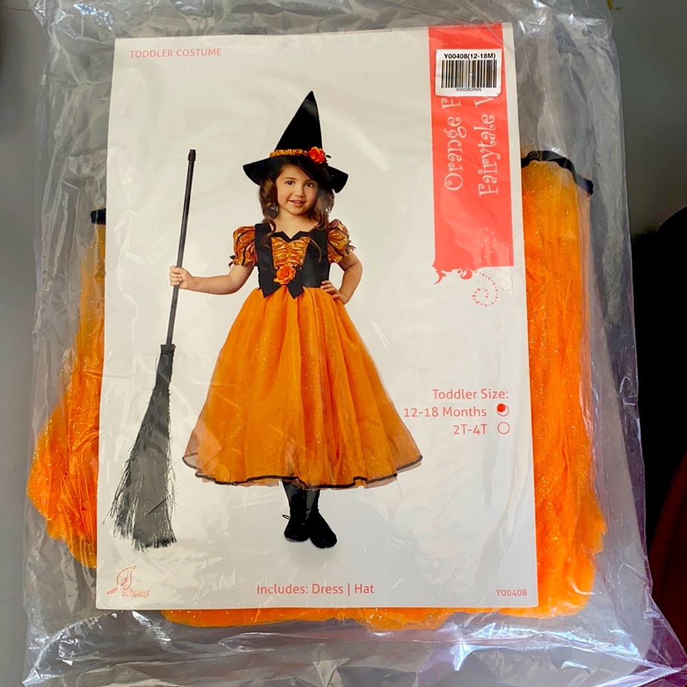 Orange Fancy Fairytale Witch Costume
